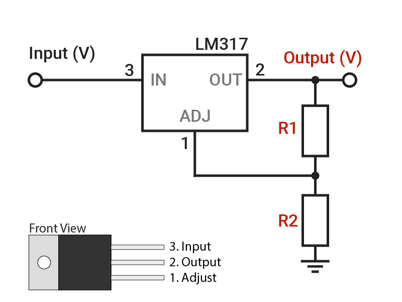 LM317 calculator voltage source resistor