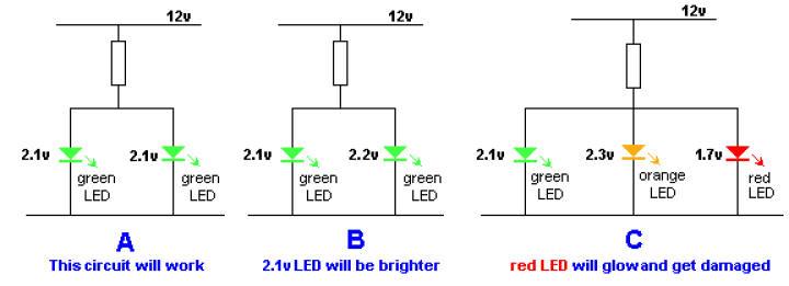 series parallel circuit led