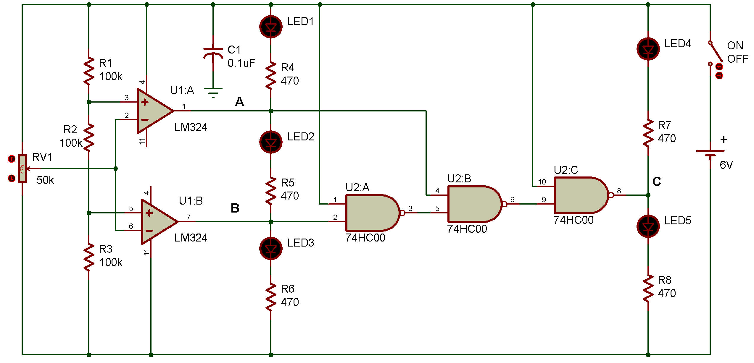 Window comparator LM324