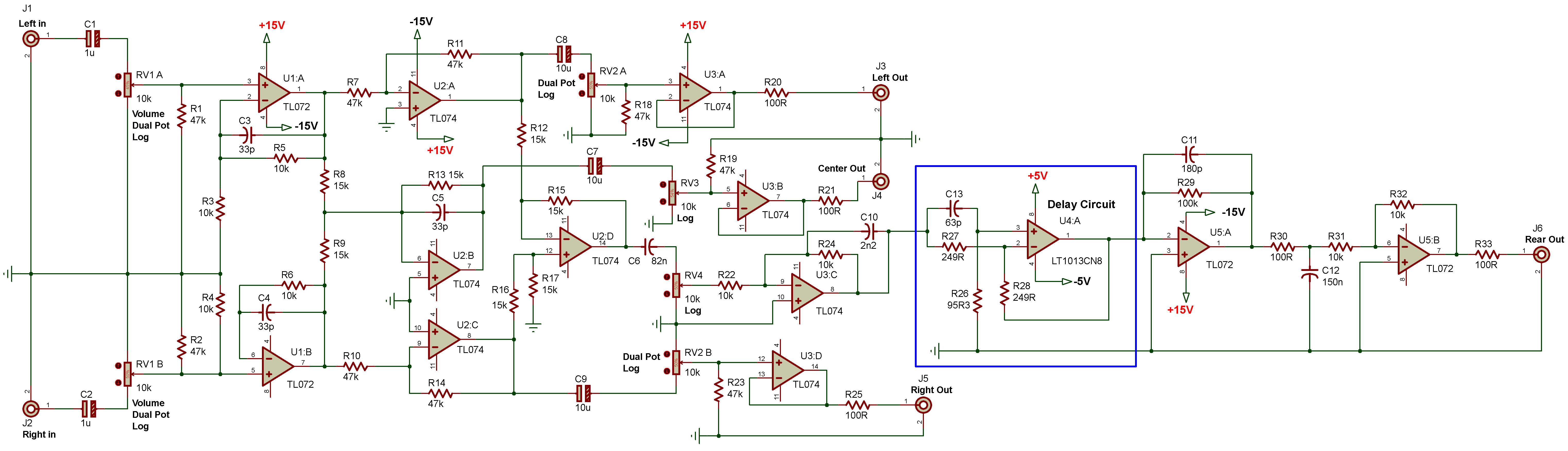Surround Sound System Circuit Diagram