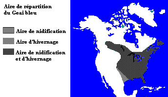 carte montrant la répartition du Geai bleu