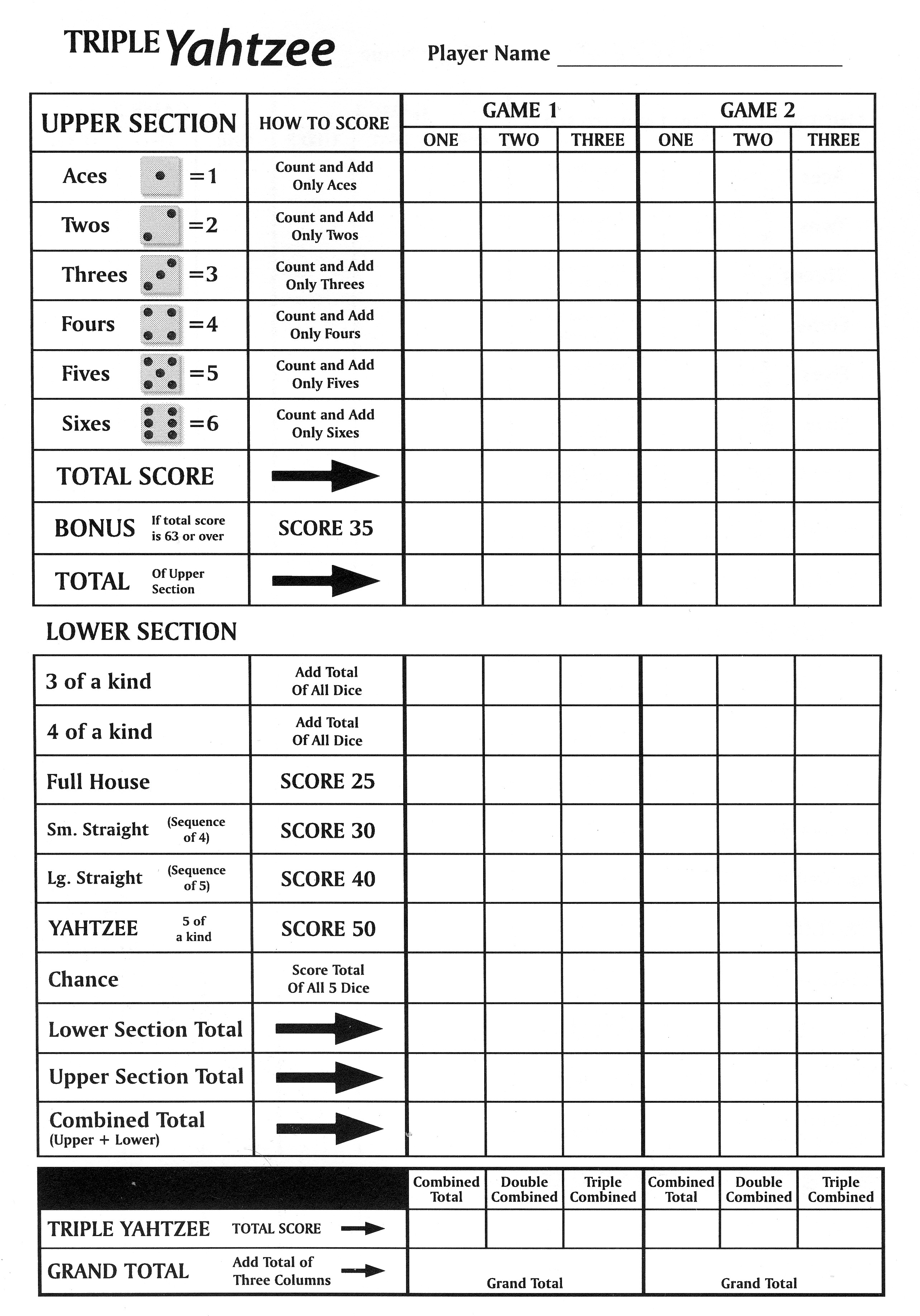 Yahtzee Dice Game